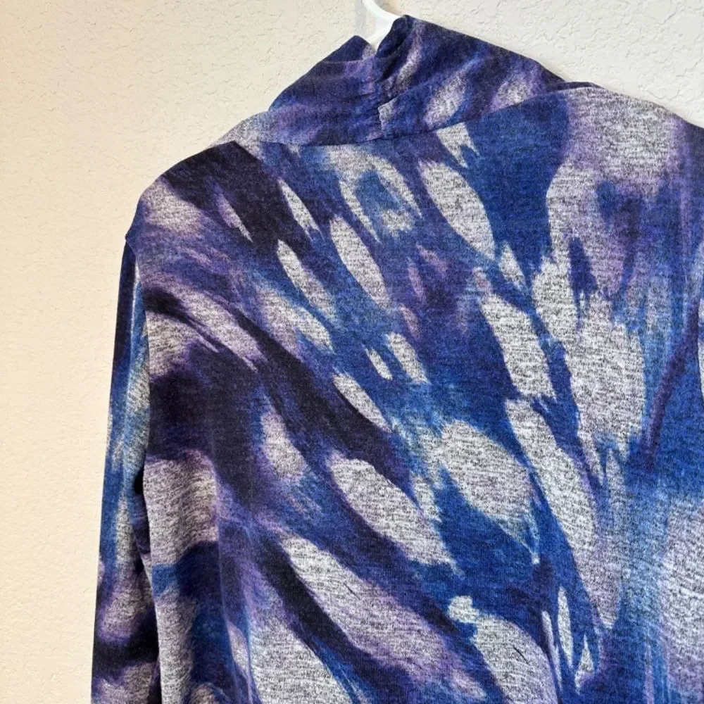 Clara Sun Woo Blue Purple Lightweight Tunic V-Neck Sweater - Size S - EUC
